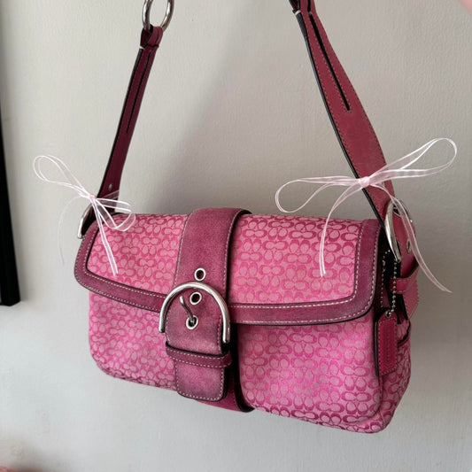 Vintage Y2K Pink Coach jacquard soho buckle bag!