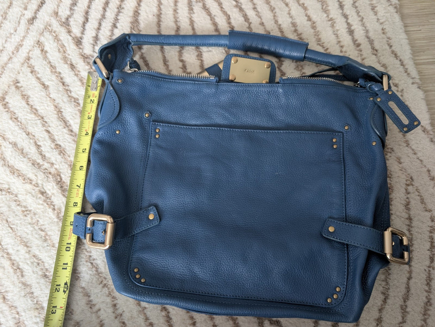 y2k Chloe paddington large hand bag blue leather cadena padlock used 202501m