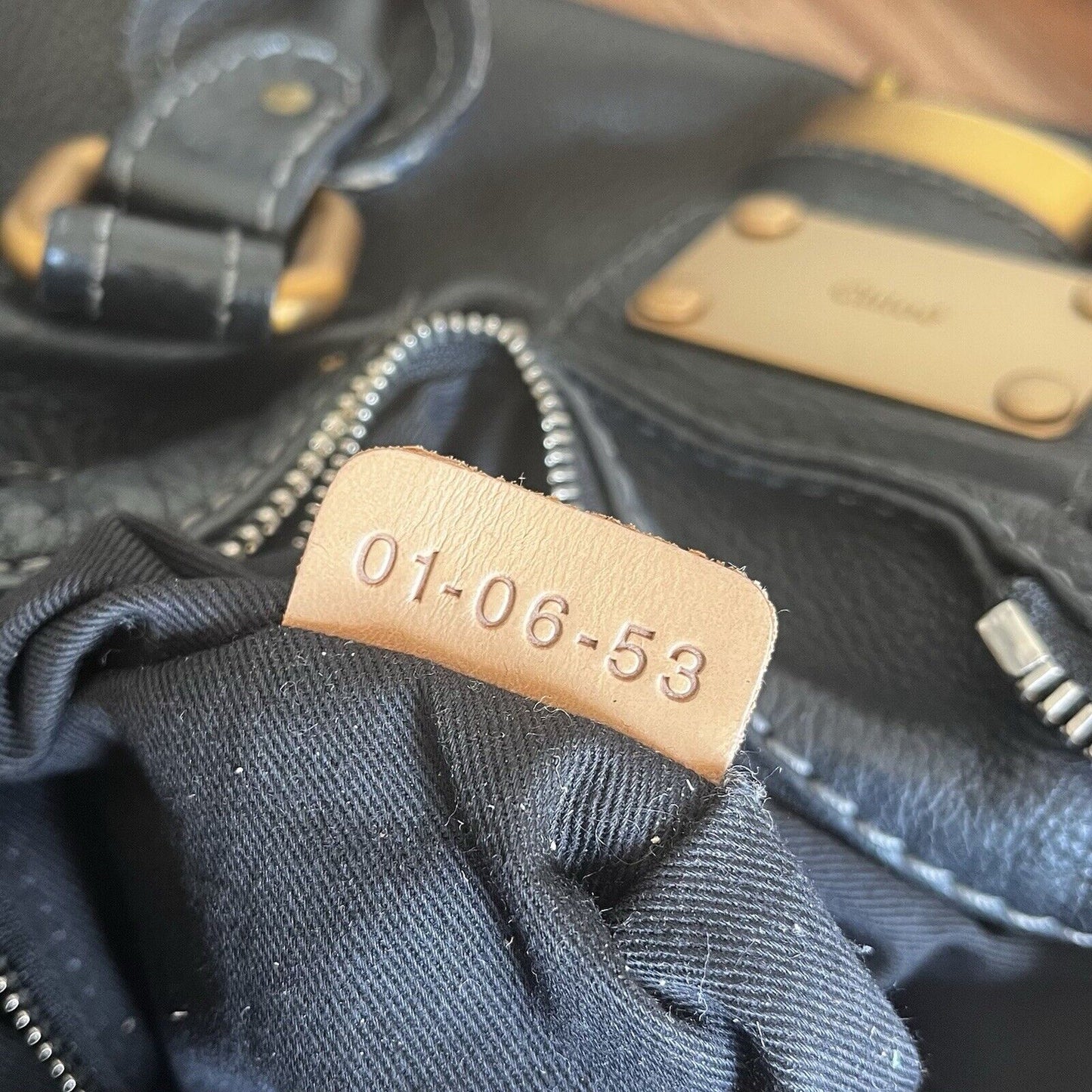 Chloe paddington leather hand bag black leather medium padlock key free shipping