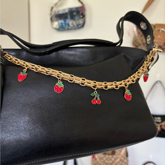 y2k coach black leather hampton shoulder bag 🍒