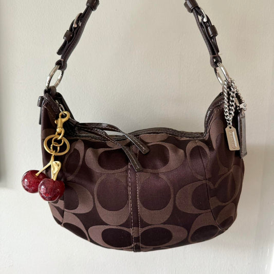 Vintage Y2K Coach mocha brown jacquard hobo bag!