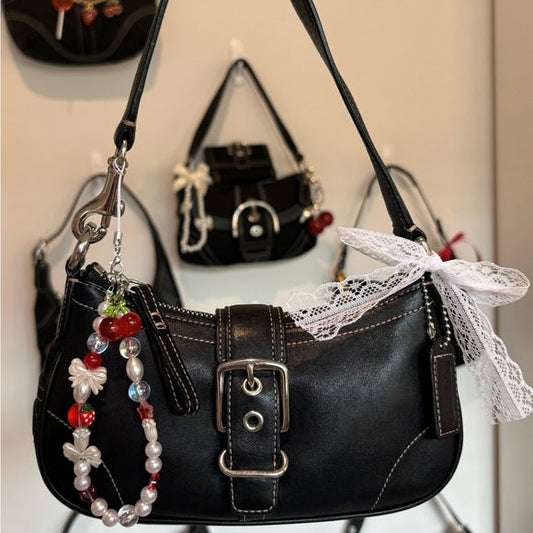 y2k coach demi buckle bag black leather ❤️