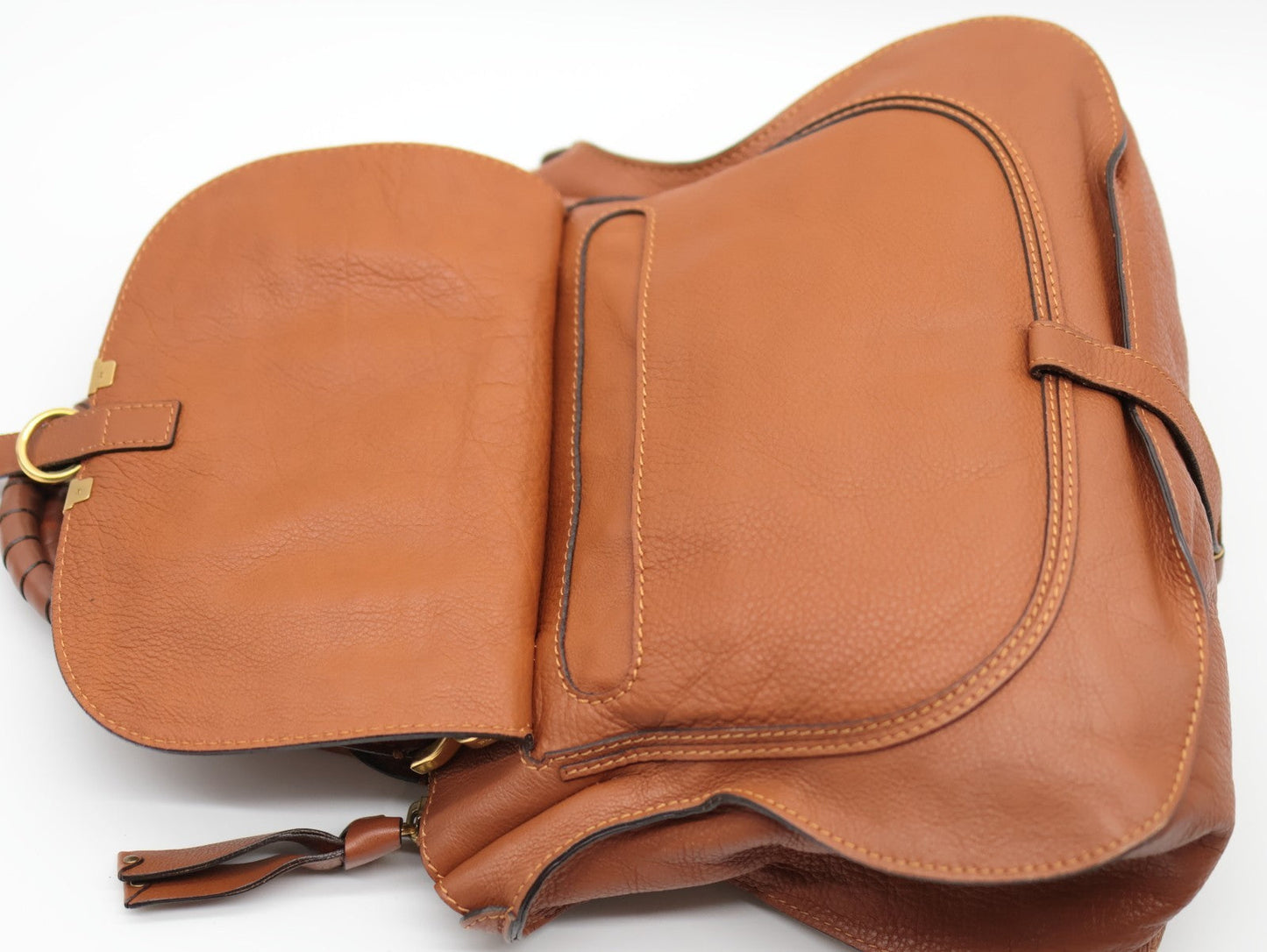 Chloe Marcie Hand Bag Brown Authentic