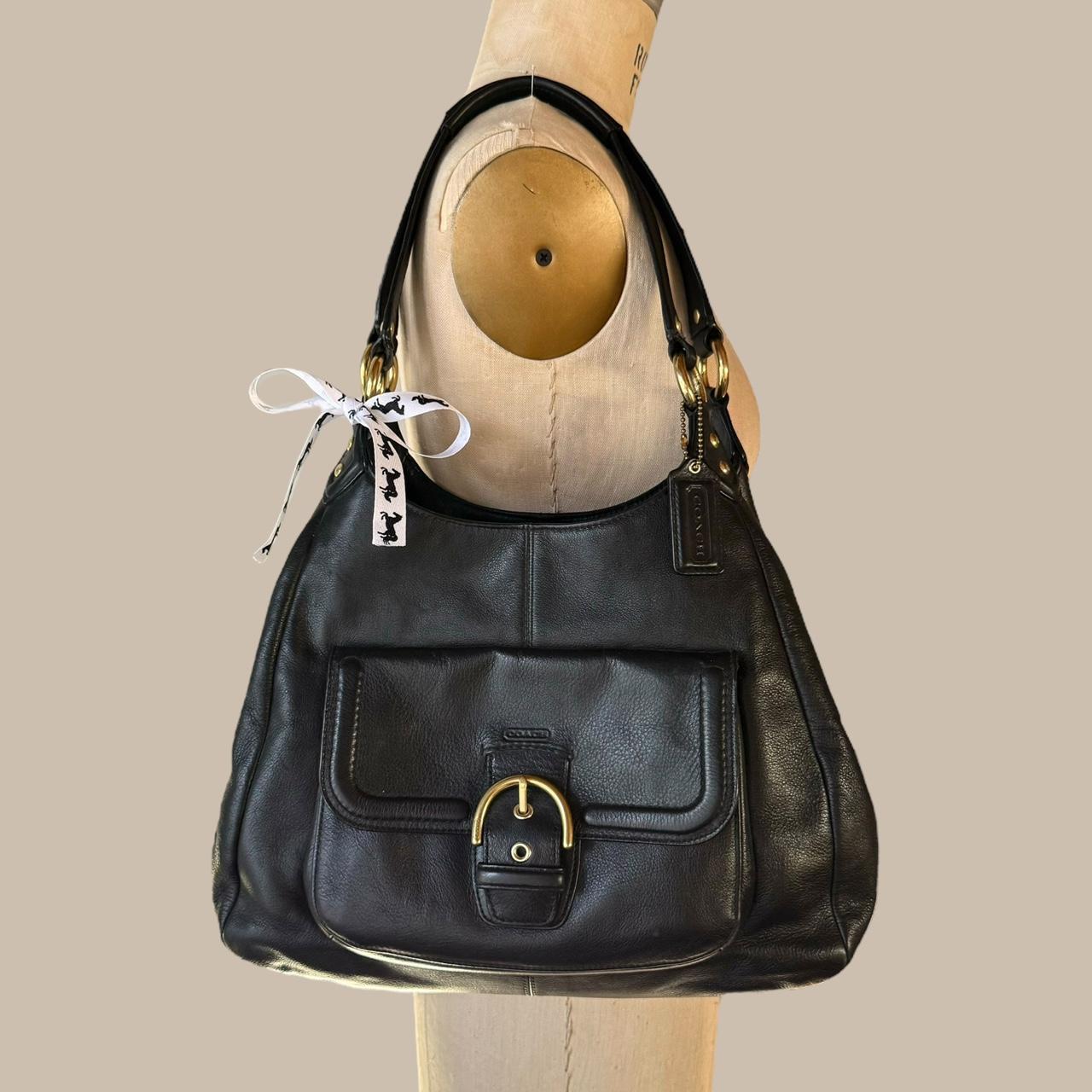 Vintage 90s Coach Campbell black leather shoulder bag!