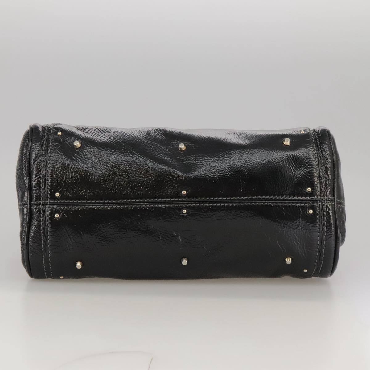 Chloe paddington hand bag enamel black auth mr780