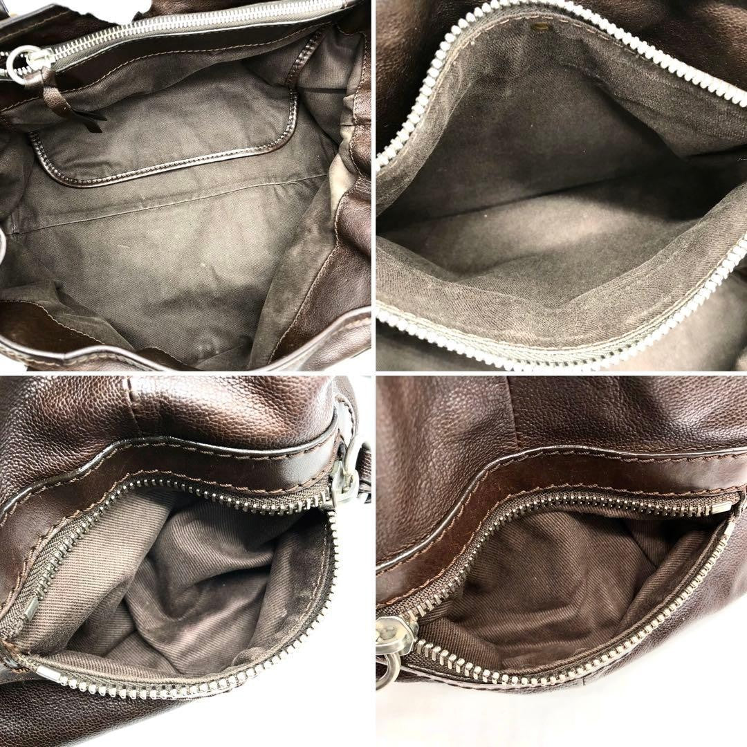 CHLOE Kerala Leather Brown Handbag Tote Bag Horse Charm Used