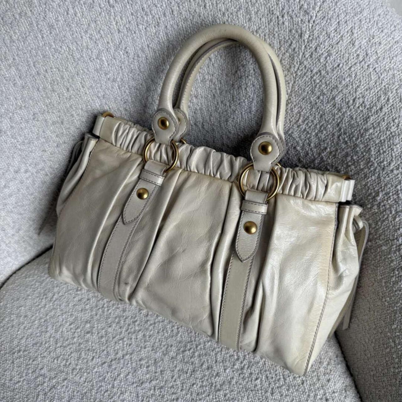 🔥 Authentic Miu Miu Vitello Leather White Handbag Pre-owned 🔥