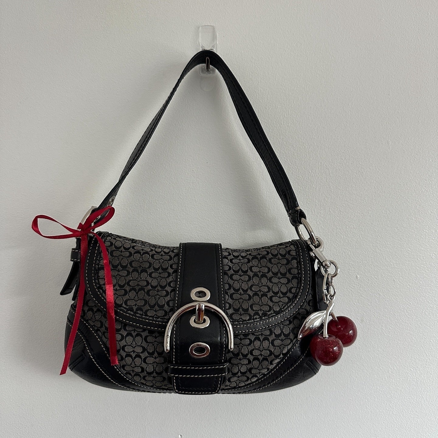 y2k coach black monogram mini soho bag