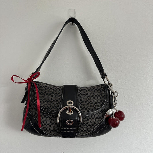 y2k coach black monogram mini soho bag