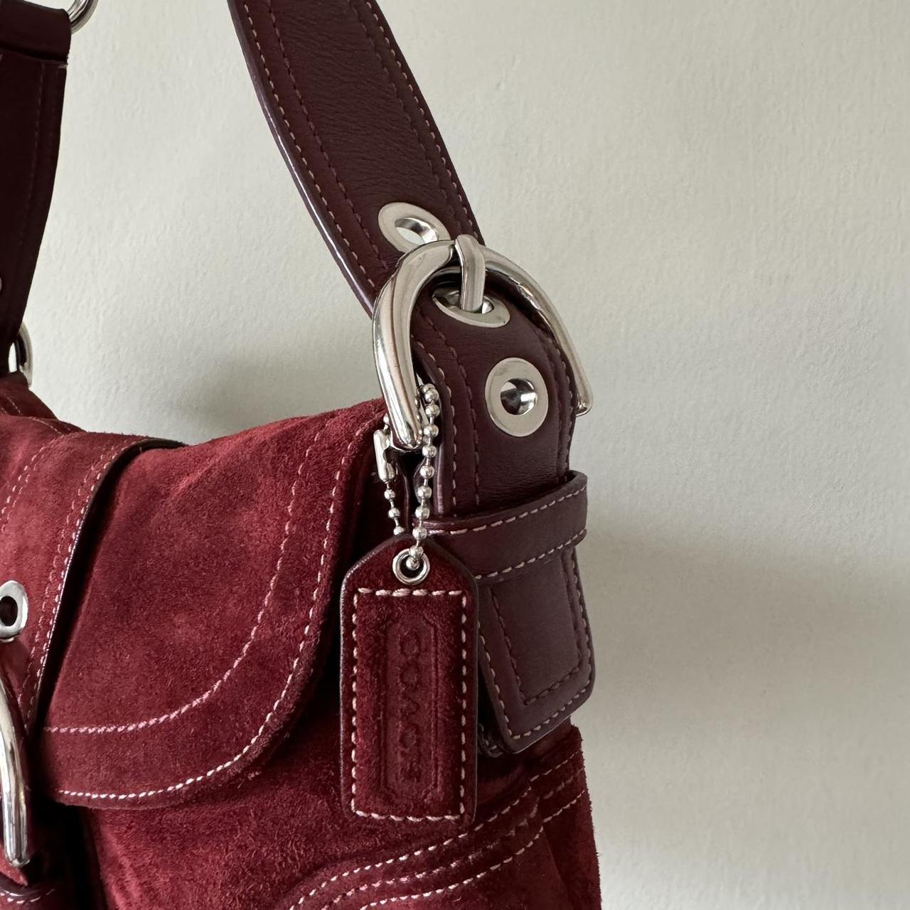 Vintage Y2K Coach rare red suede soho shoulder bag!