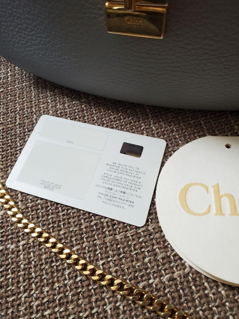 Chloe Drew Light Blue Leather Shoulder Bag with Chain - Women's Authentic Design