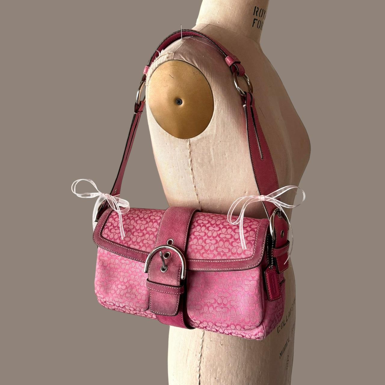 Vintage Y2K Pink Coach jacquard soho buckle bag!