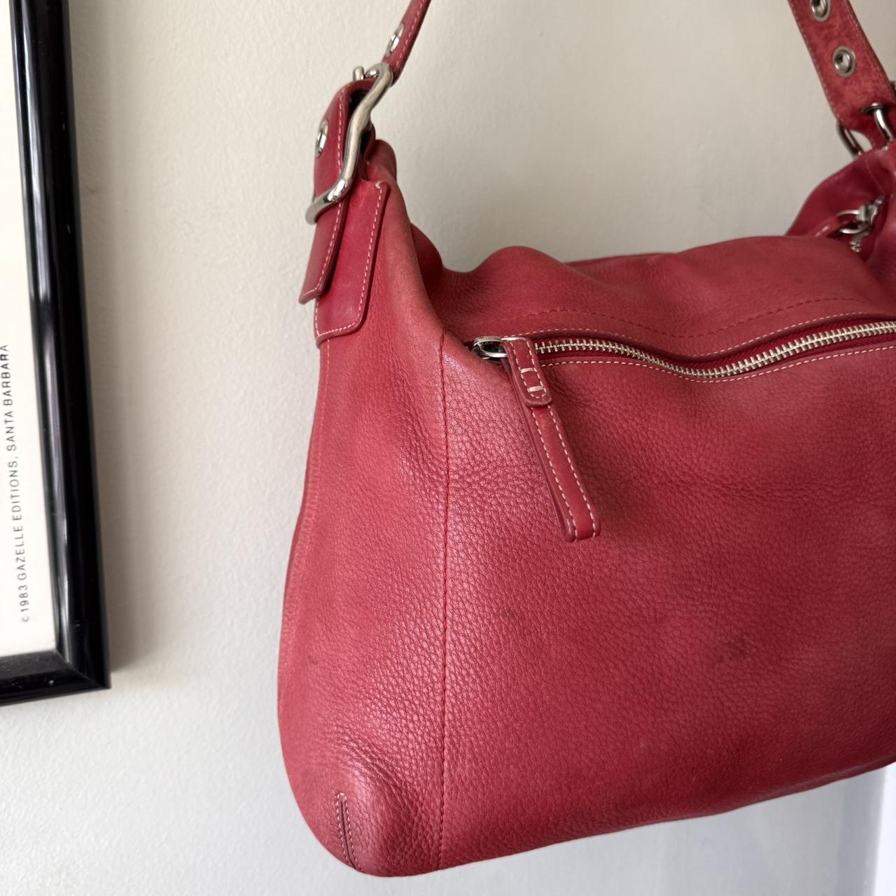 Vintage Y2K Coach cherry red leather Legacy zip shoulder bag!