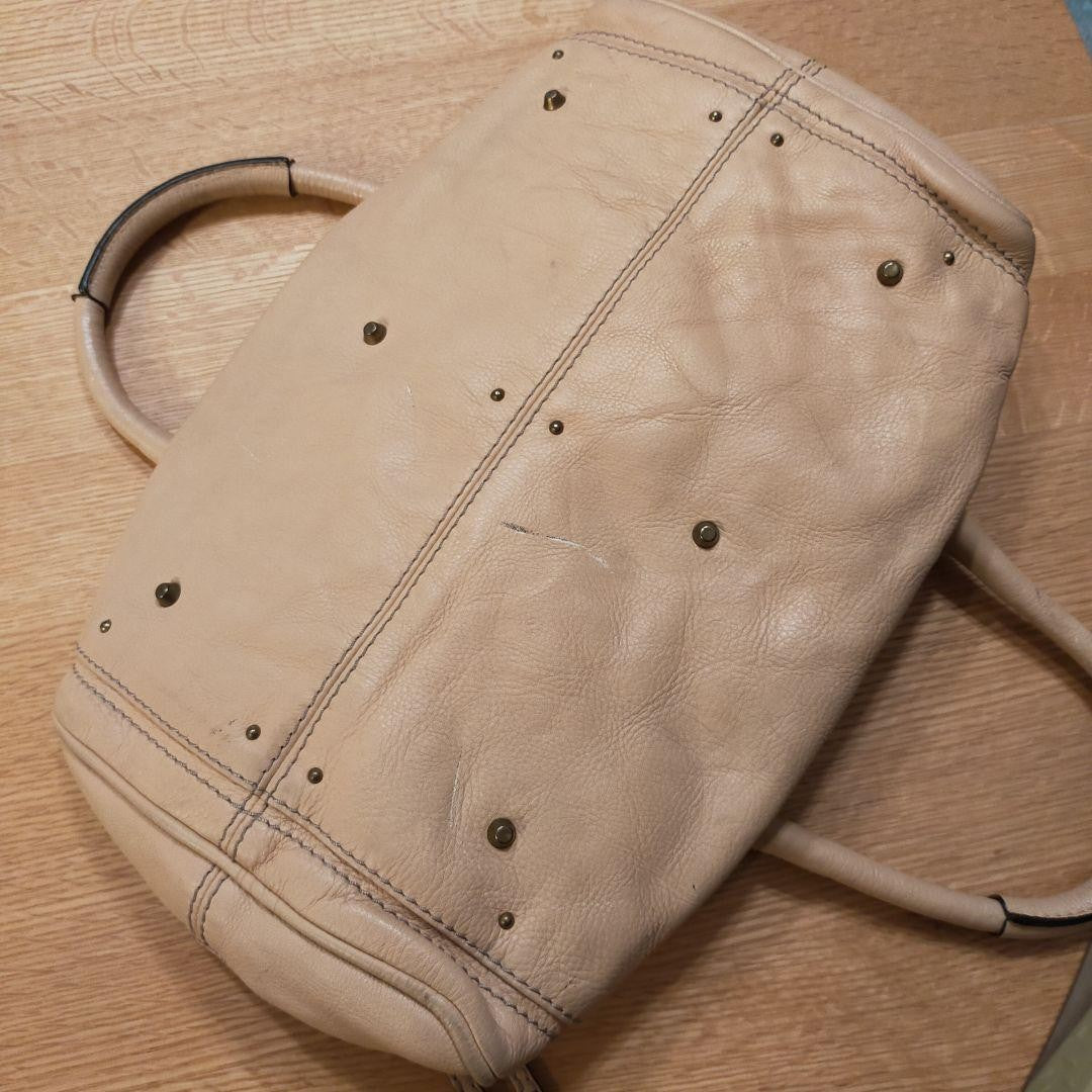 Authentic Chloe Paddington Beige Handbag Shoulder Bag Gold hardware Padlock Key