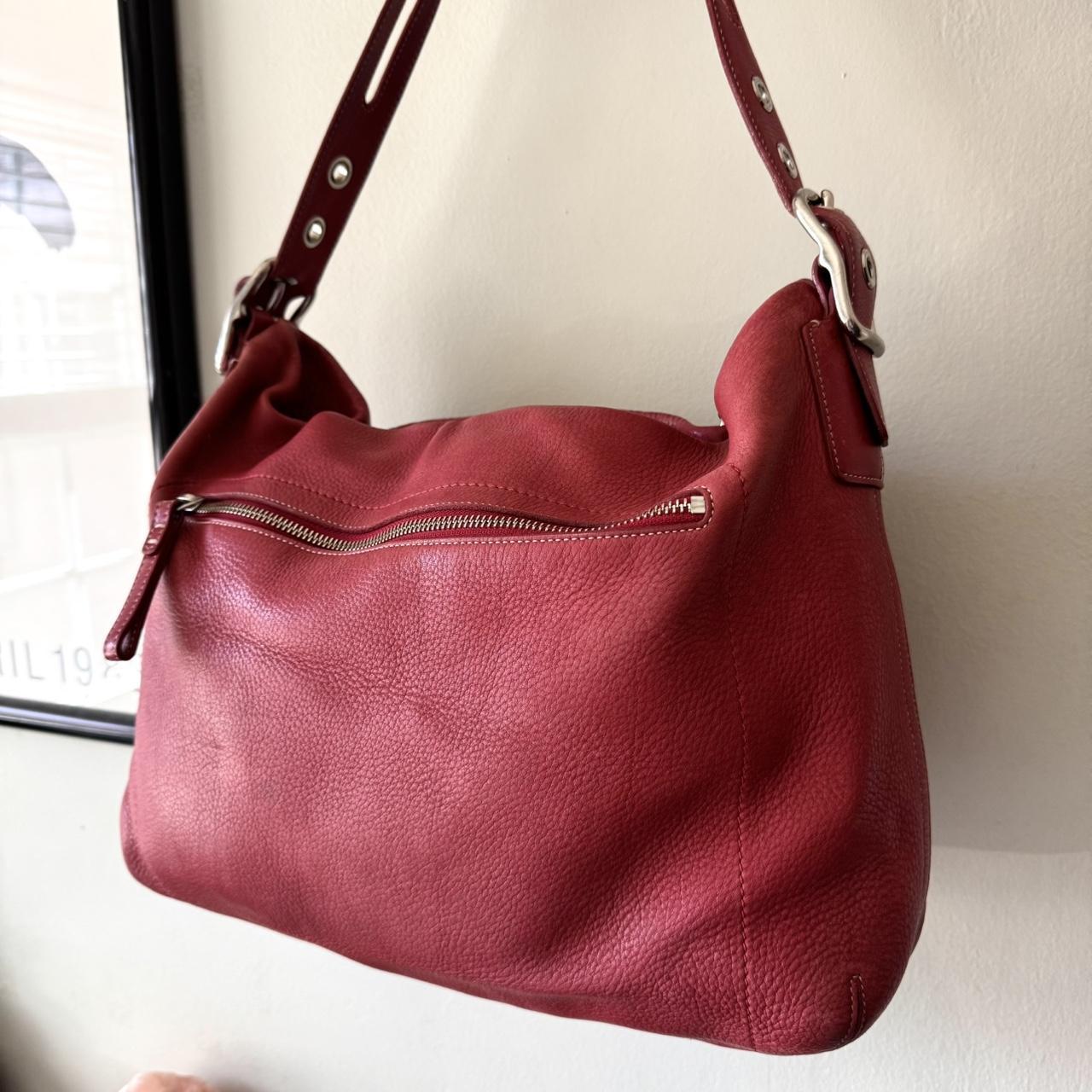 Vintage Y2K Coach cherry red leather Legacy zip shoulder bag!