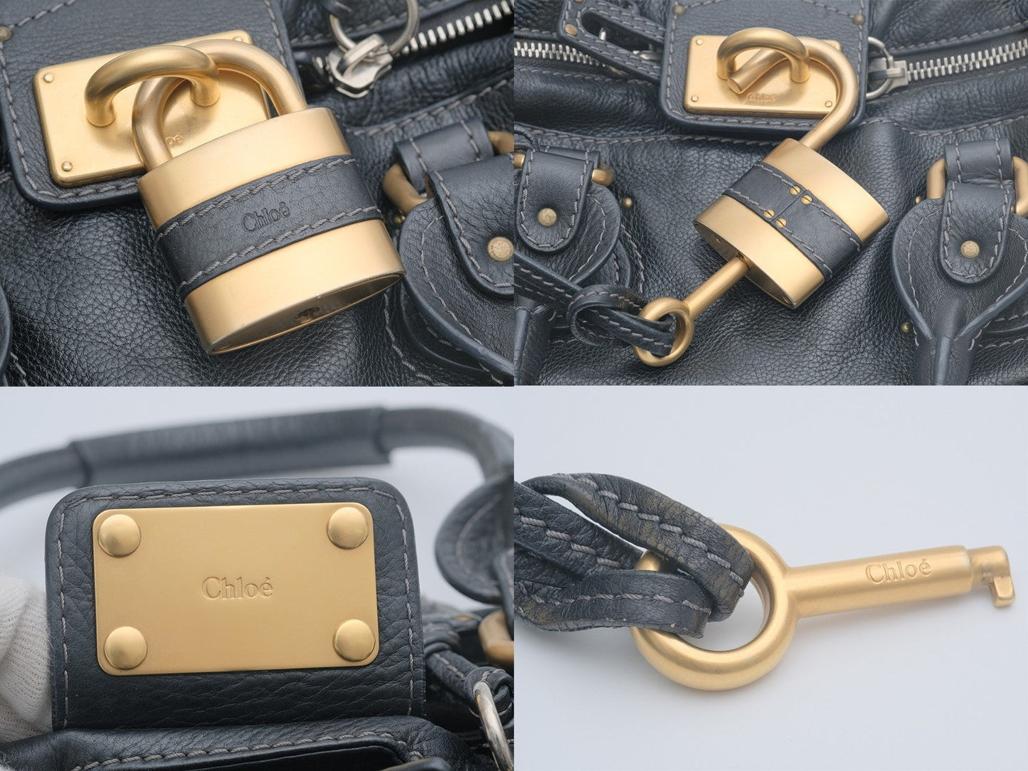 Chloe Paddington Hand Shoulder Bag Black Leather