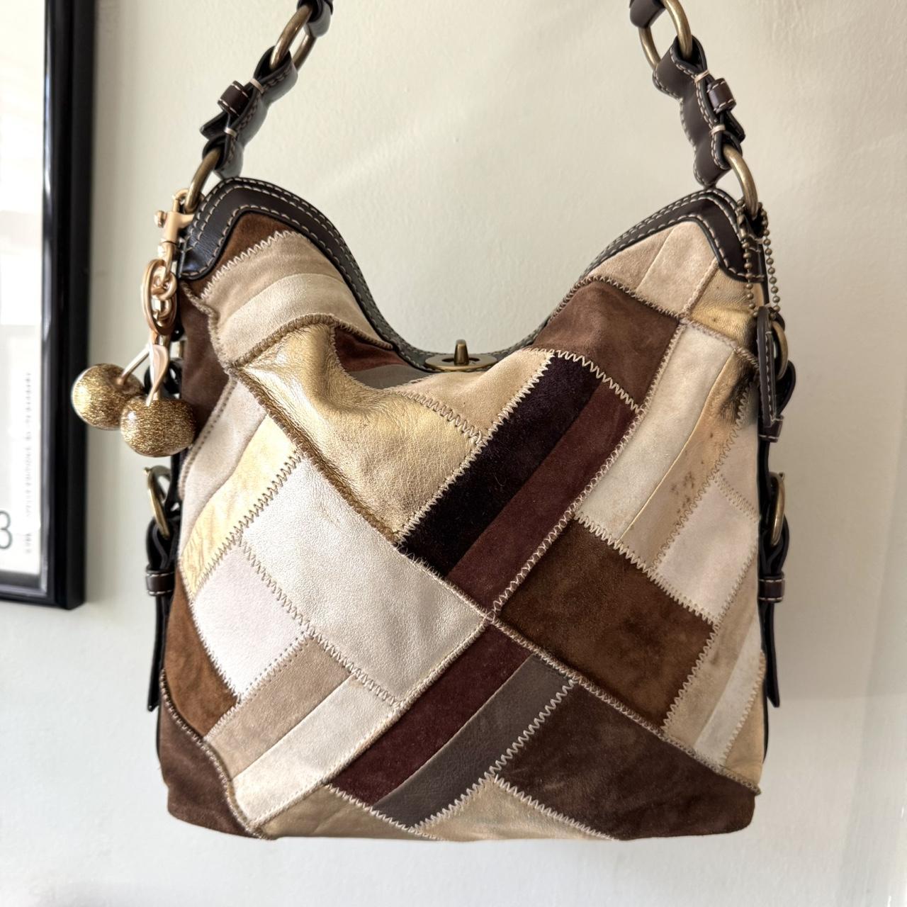 Vintage Y2K Coach Chelsea suede patchwork shoulder bag!
