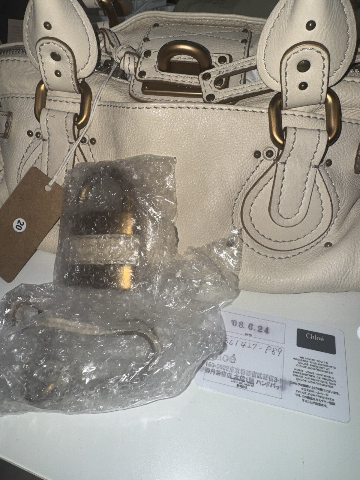 authentic Chloe paddington leather shoulder bag hand bag ivory ships quick 💨