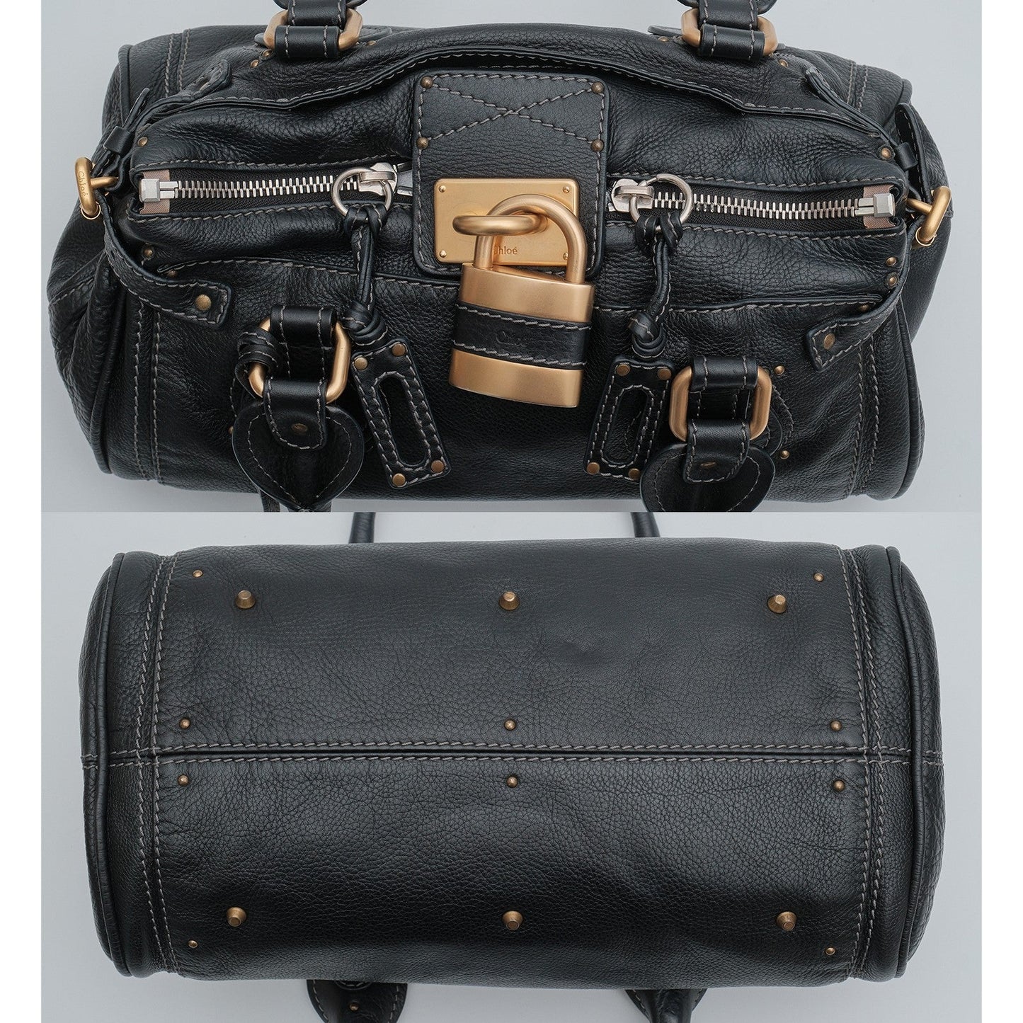 Chloe Paddington Hand Shoulder Bag Black Leather