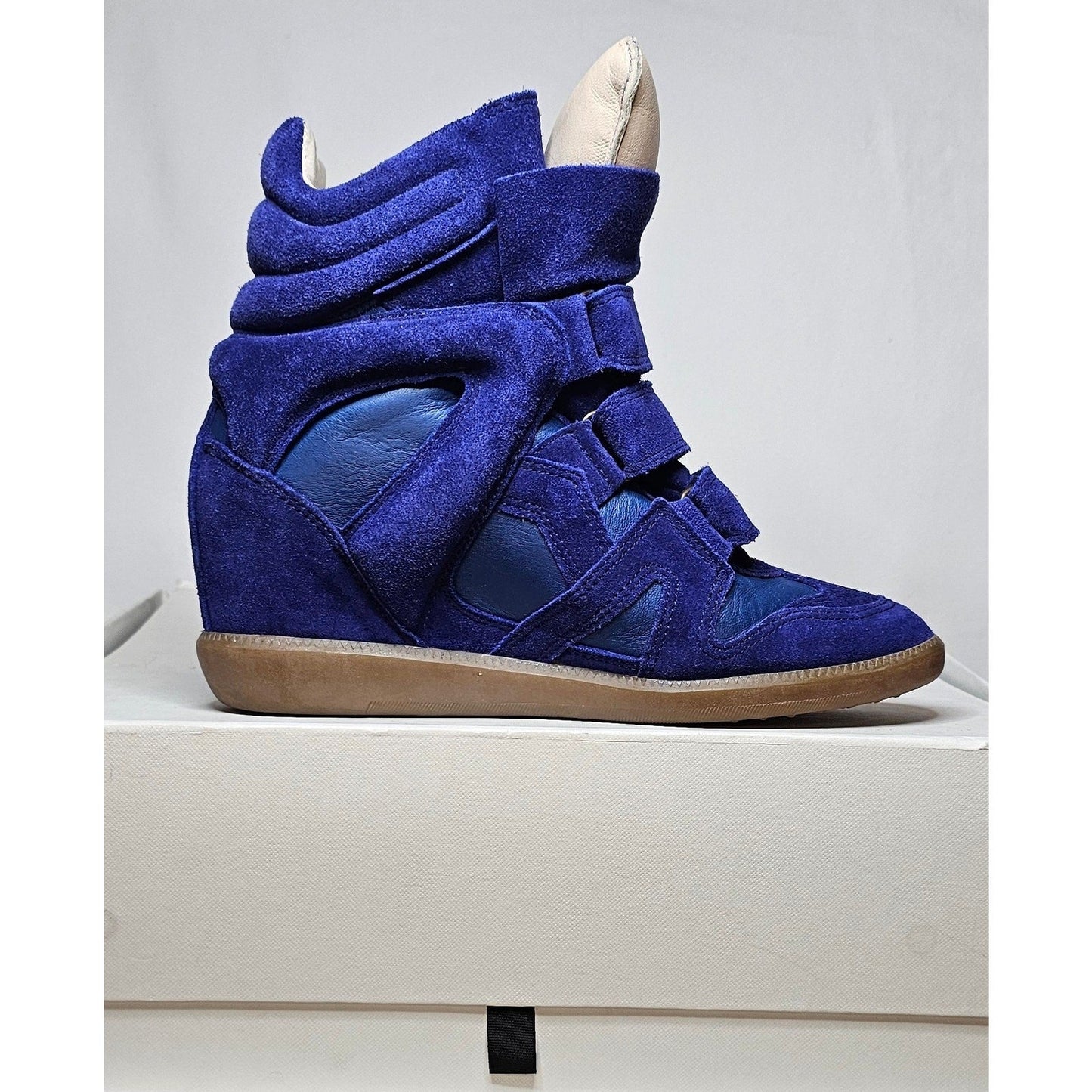 Isabel Marant Bekett Wedge Suede Royal Blue Sneakers
