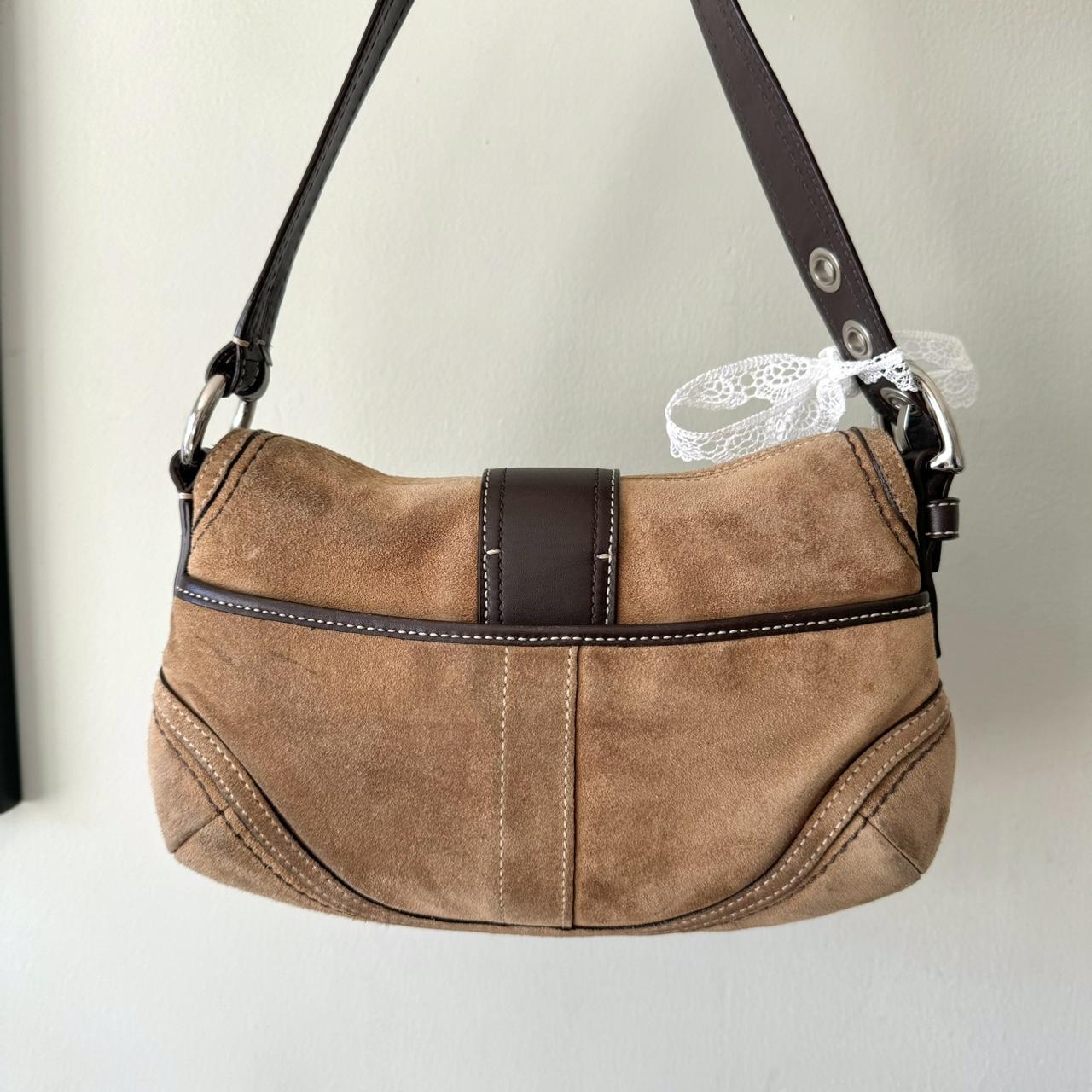 Vintage y2k tan suede coach soho shoulder bag!