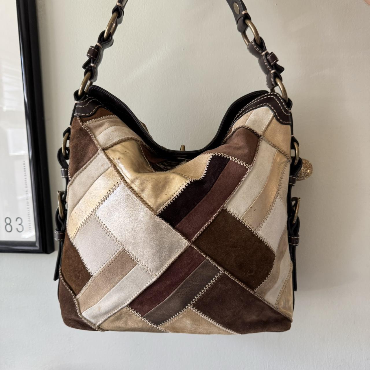 Vintage Y2K Coach Chelsea suede patchwork shoulder bag!