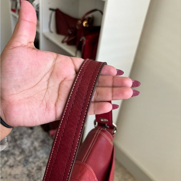 vintage coach soho cherry red leather