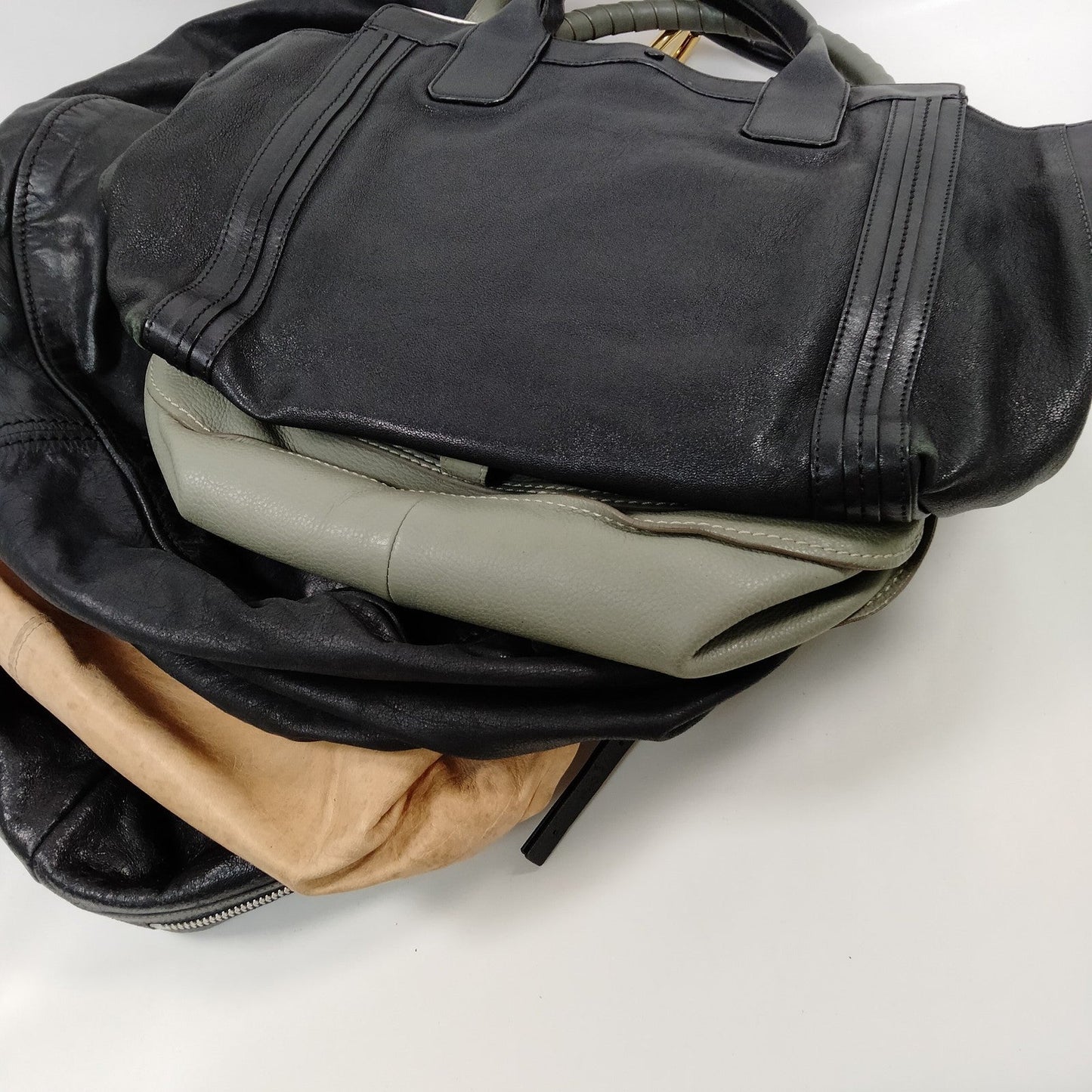 Miu Miu Chloe Hand Bag Shoulder Bag 5 set Black Leather 459369