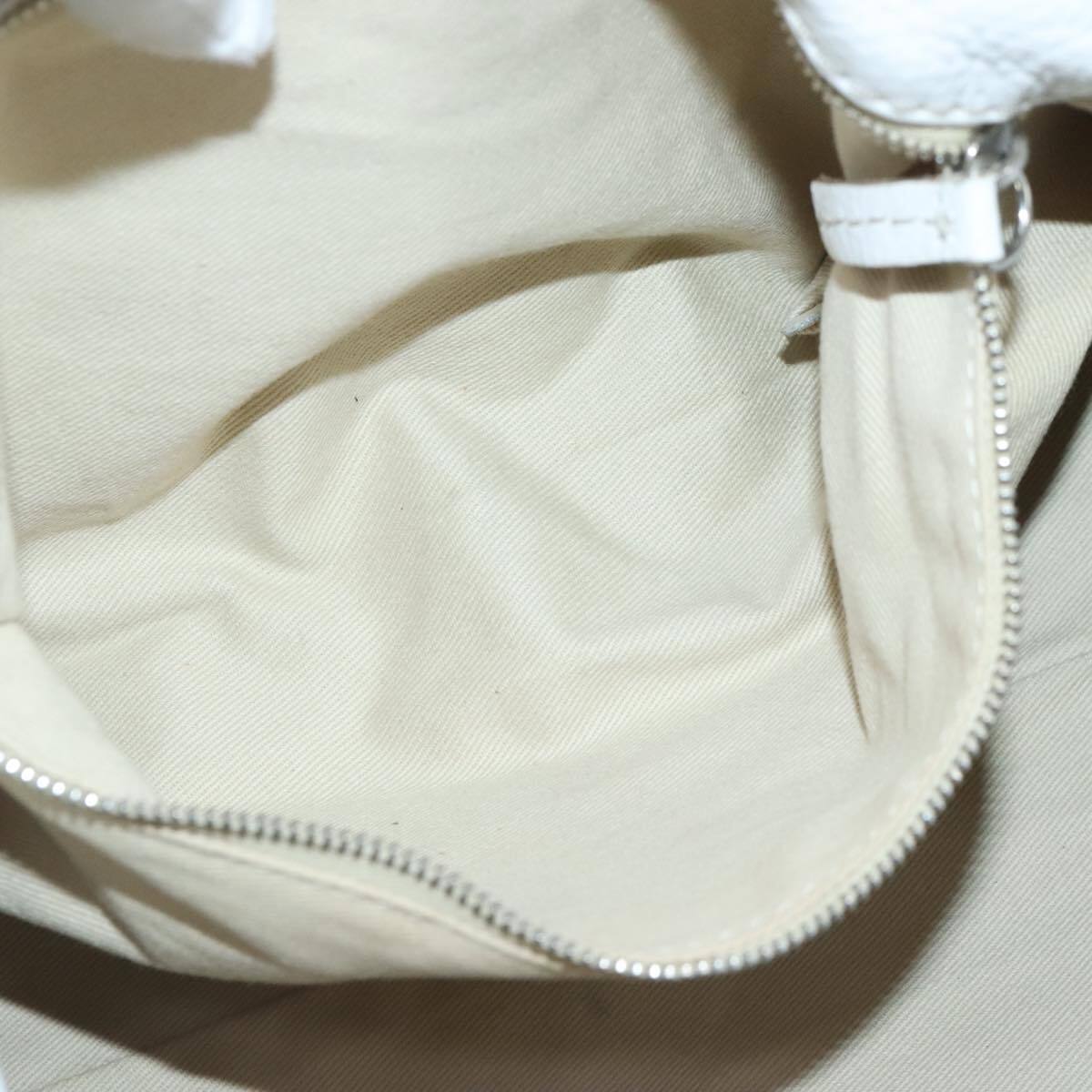 Chloe paddington hand bag leather white gold silver auth am7275