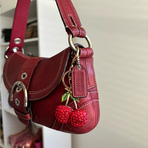 vintage coach soho cherry red leather