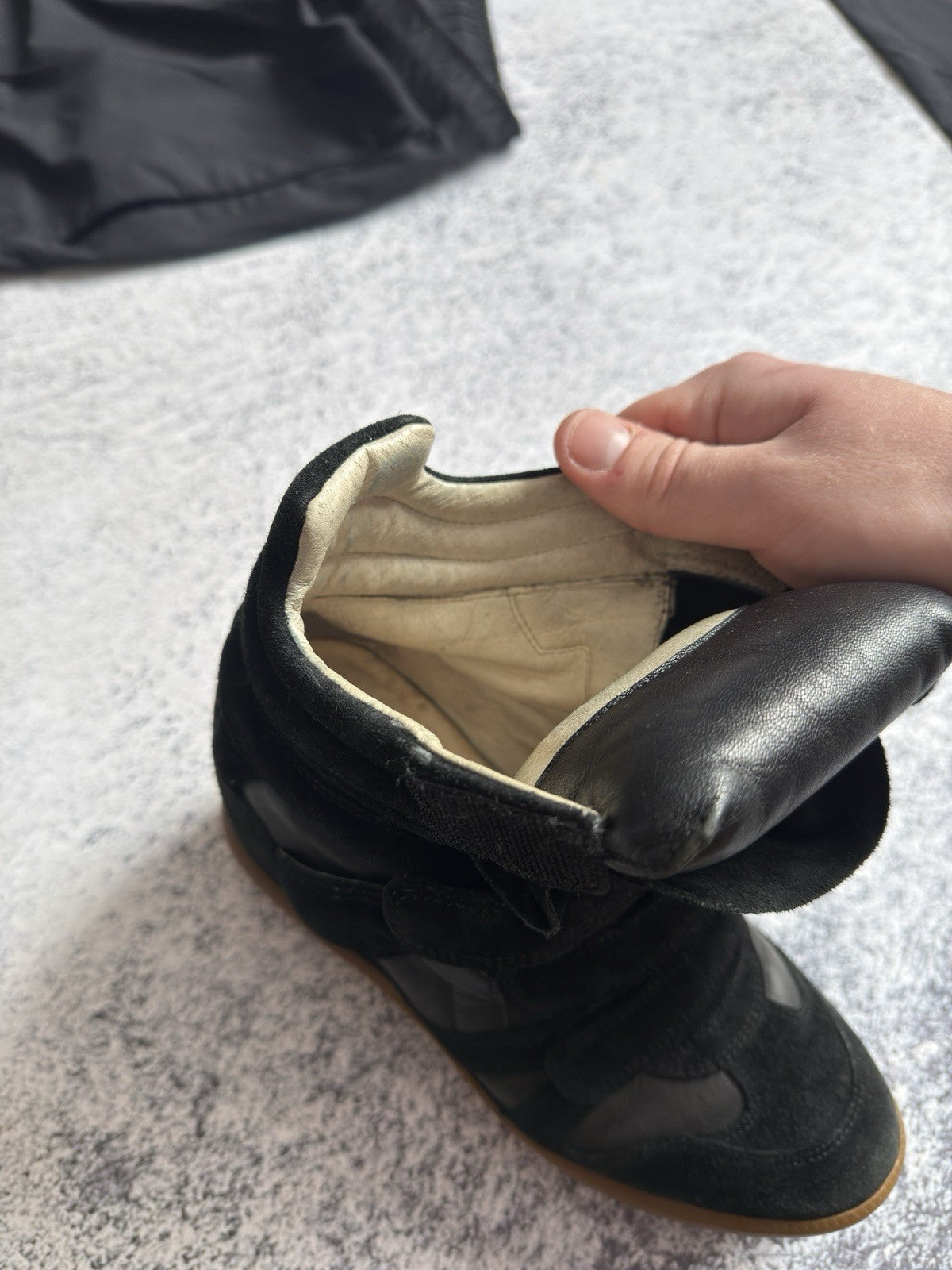 Isabel Marant Beckett Black Suede High Sneakers Basket Shoes Size 38