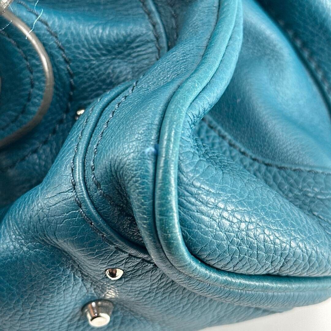 Chloe paddington silver padlock key hand bag blue leather used 2501m