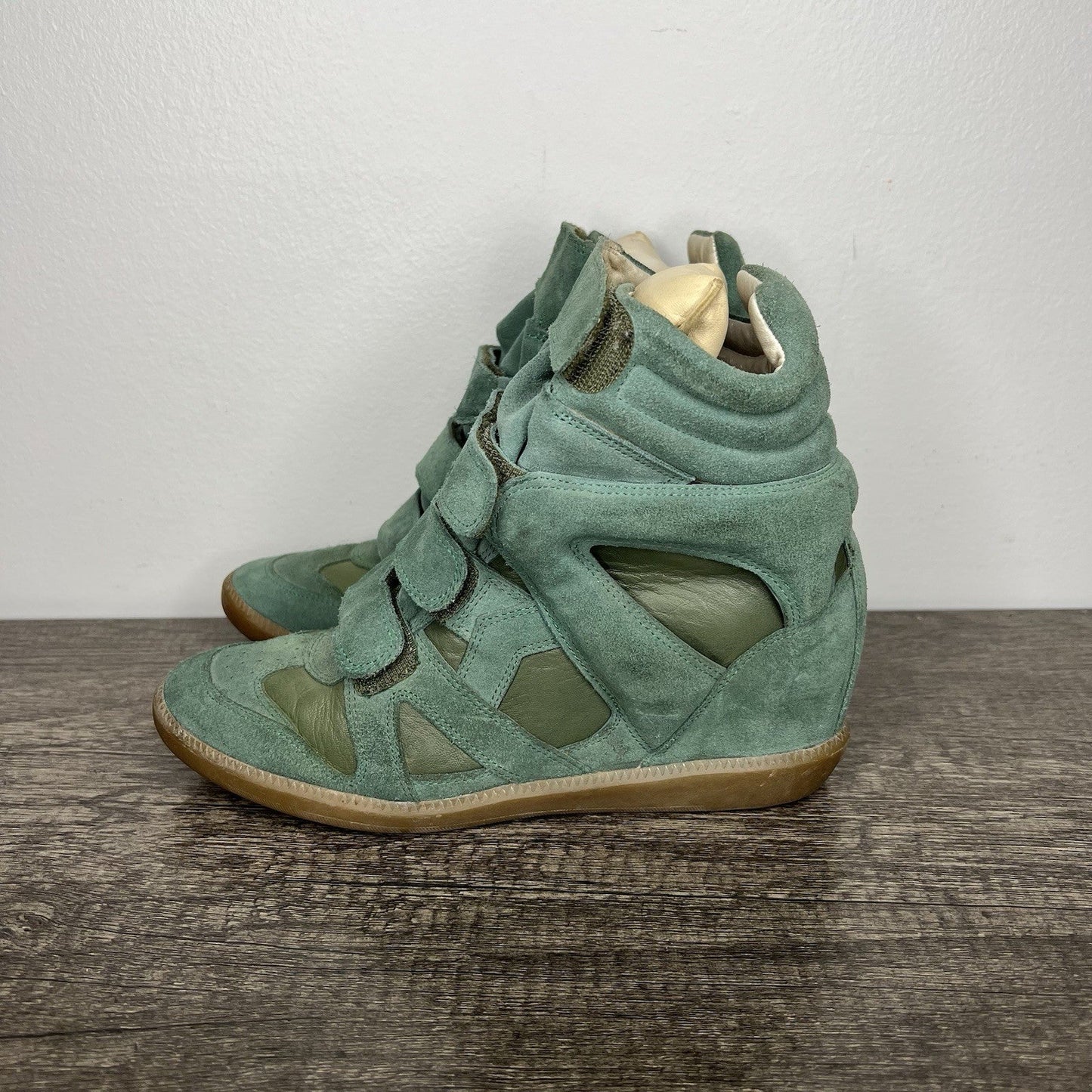 Vintage 2000s Isabel Marant Bekett Size EU40 Wedge Sneaker Used Green Gum Rare