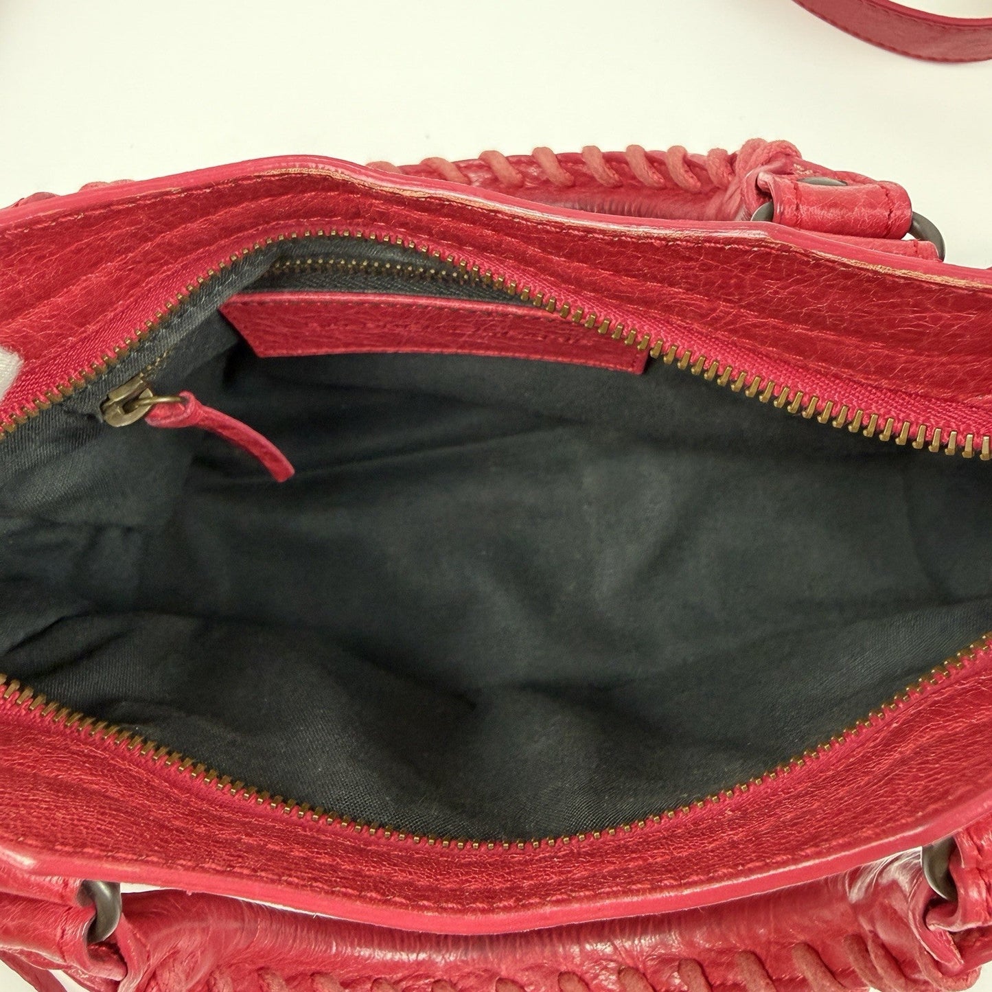 Auth Balenciaga Classic Mini City Pinkish red 2-Way Shoulder/Hand Bag z39