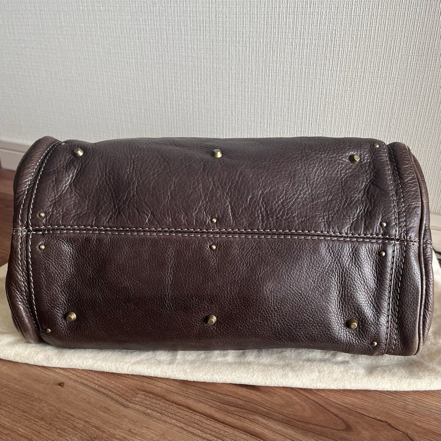 Chloe paddington leather hand bag dark brown leather medium padlock key f s