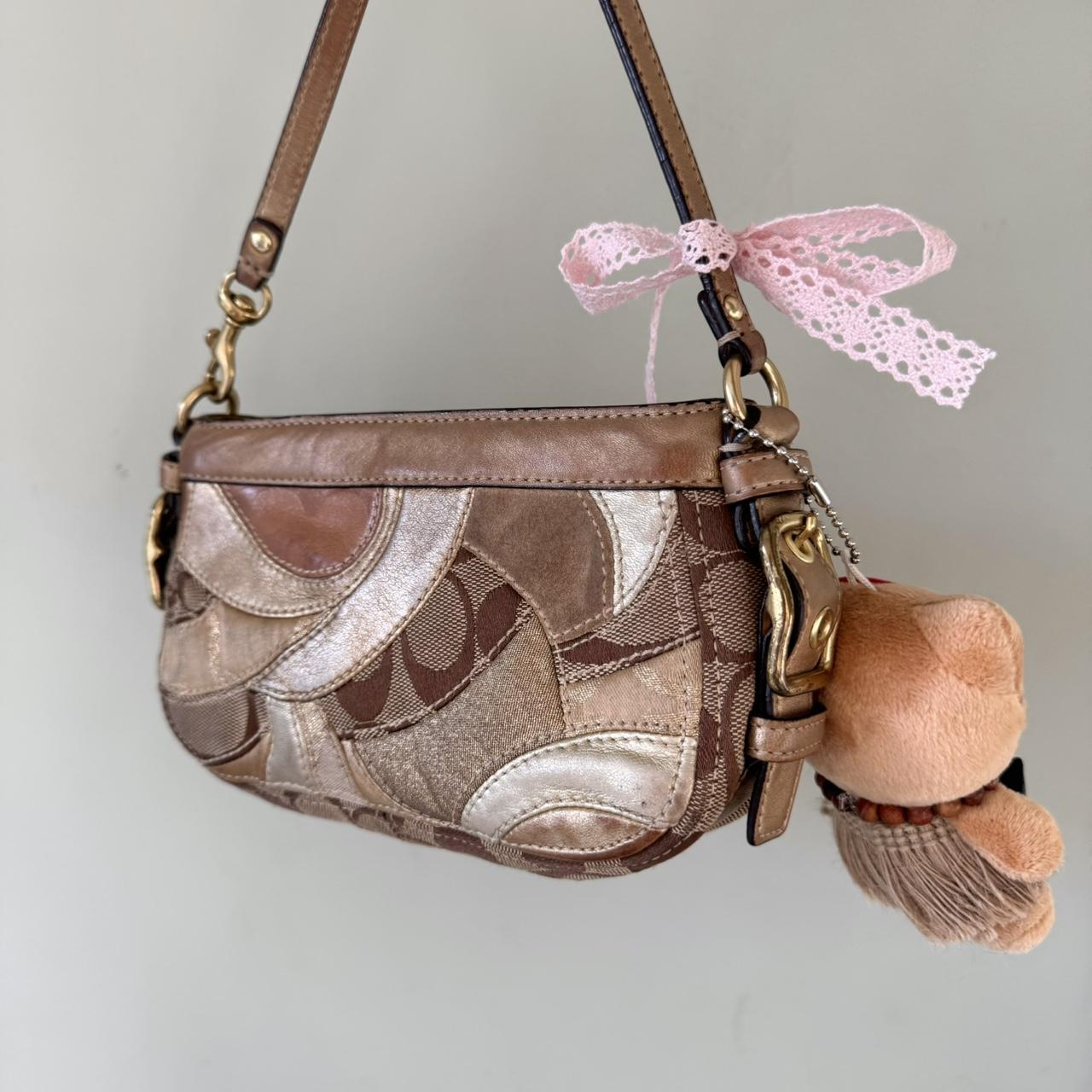 Vintage Y2K Coach gold metallic mini patchwork bag!
