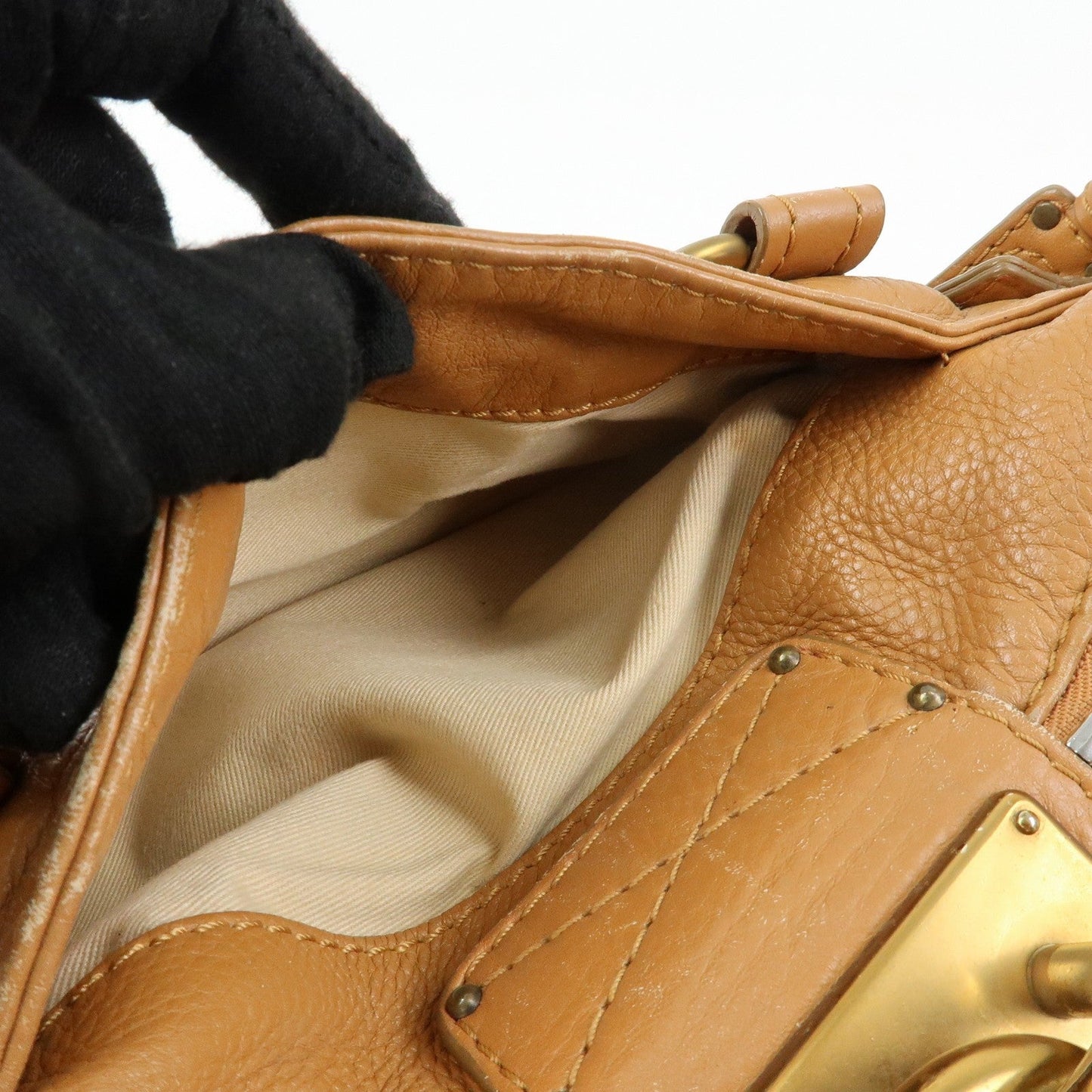 Chloe Paddington Medium Leather Hand Bag Shoulder Bag Brown Authentic Used F/S