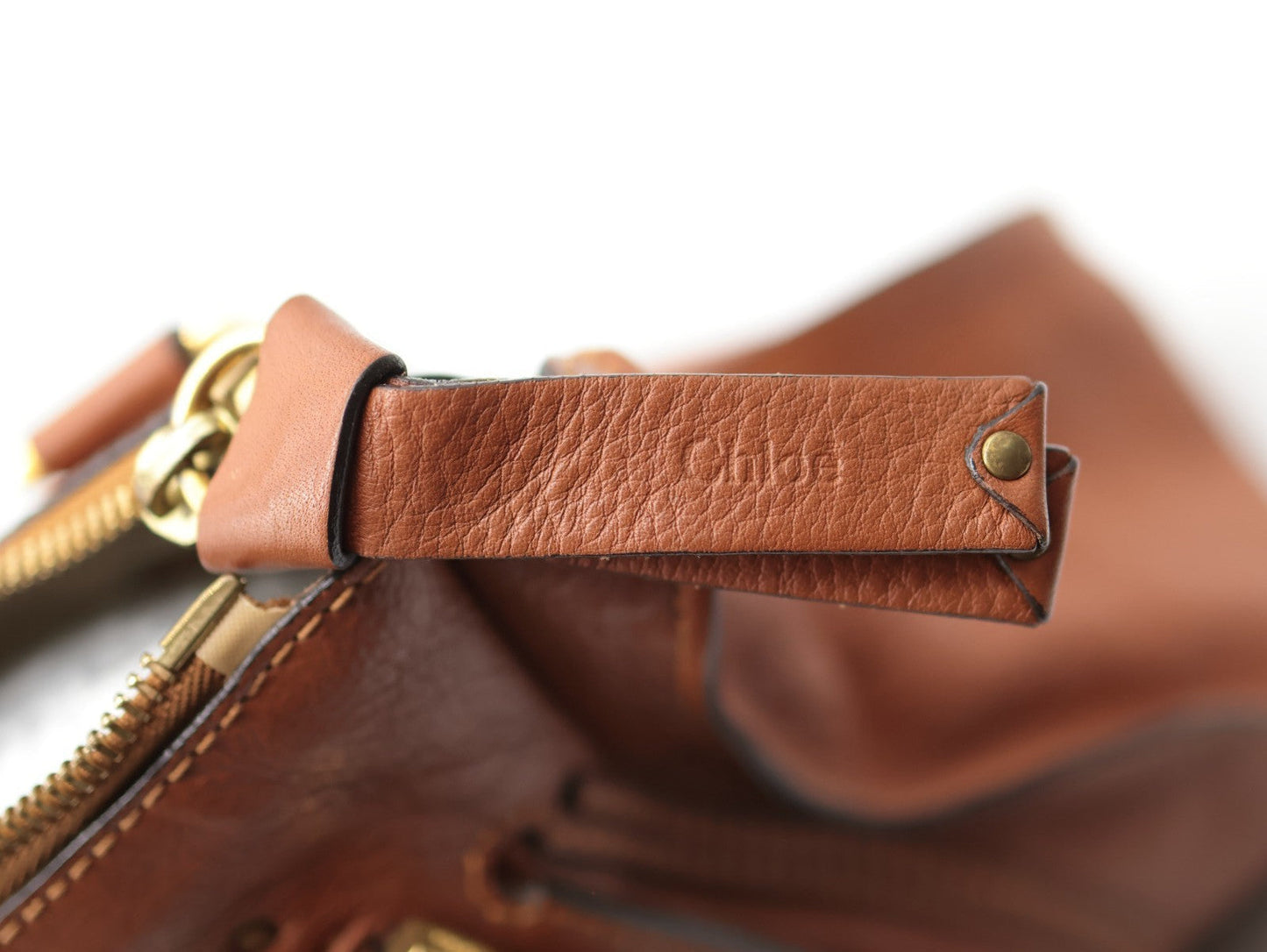 Chloe Marcie Hand Bag Brown Authentic