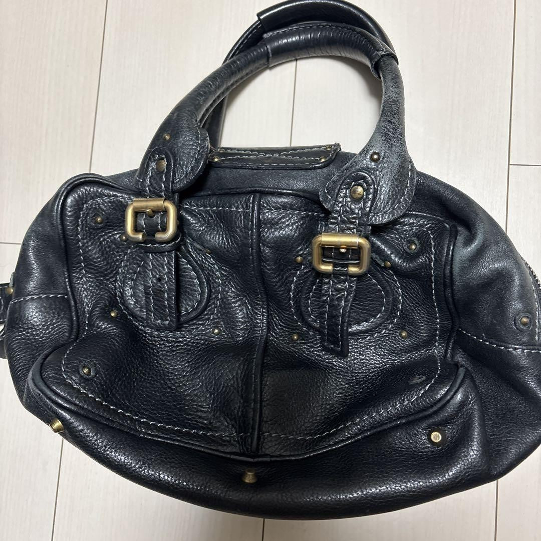 Chloe paddington handbag mini boston bag padlock key black leather