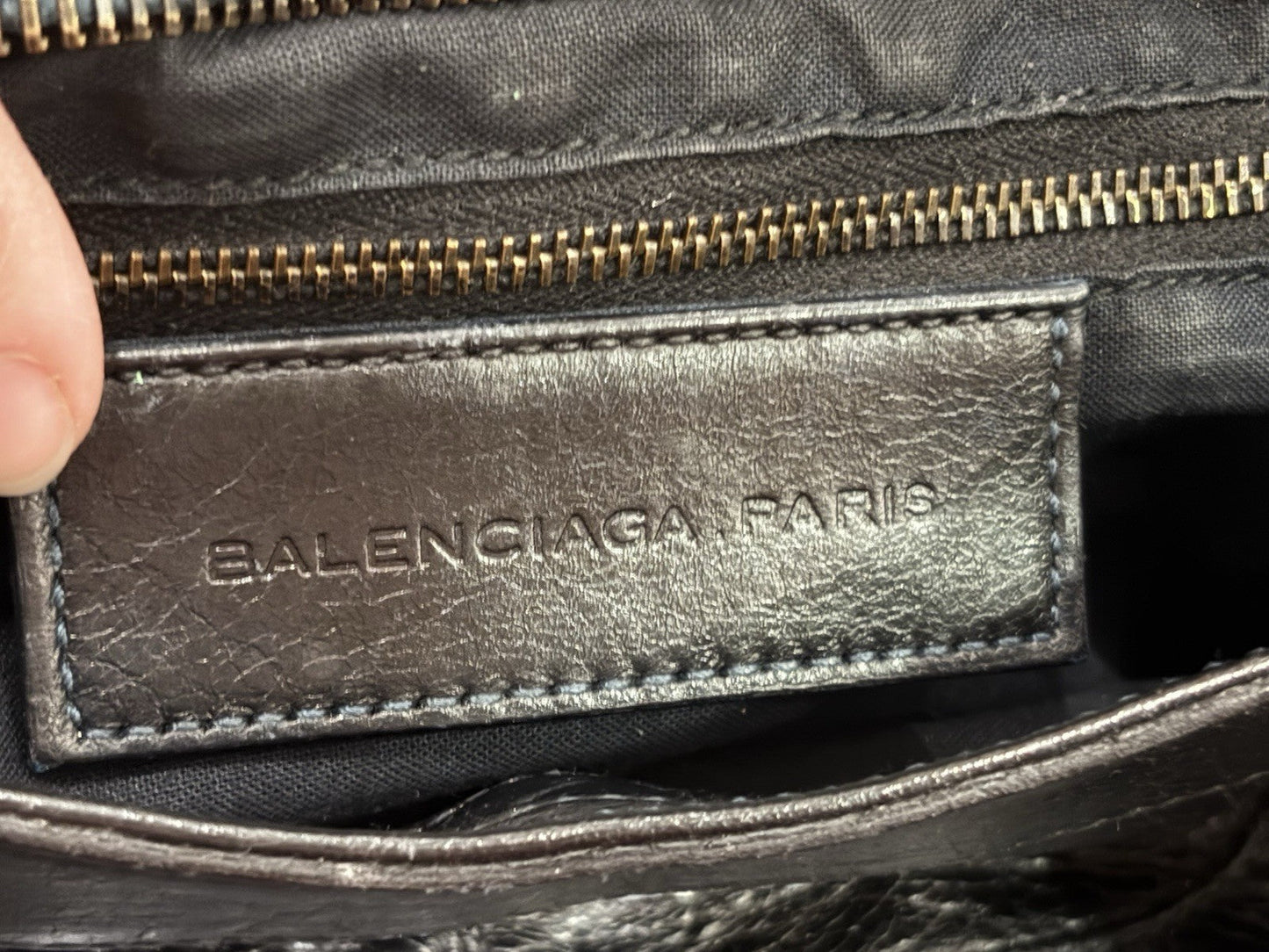 Balenciaga Black Biker Bag Distressed Shoulder Bag Mirror Studded Tassel