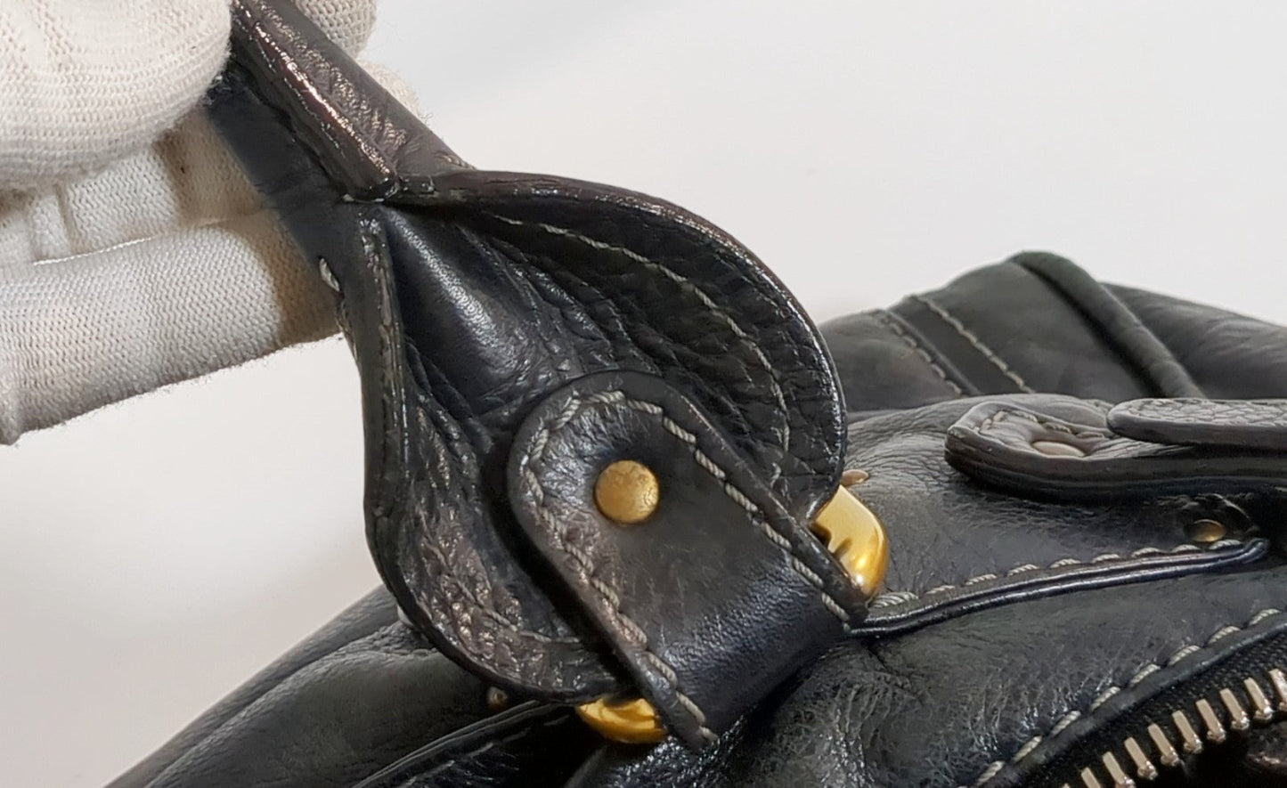 Chloe Paddington Black Leather Satchel Bag w/Padlock & Key Authentic Vintage✨