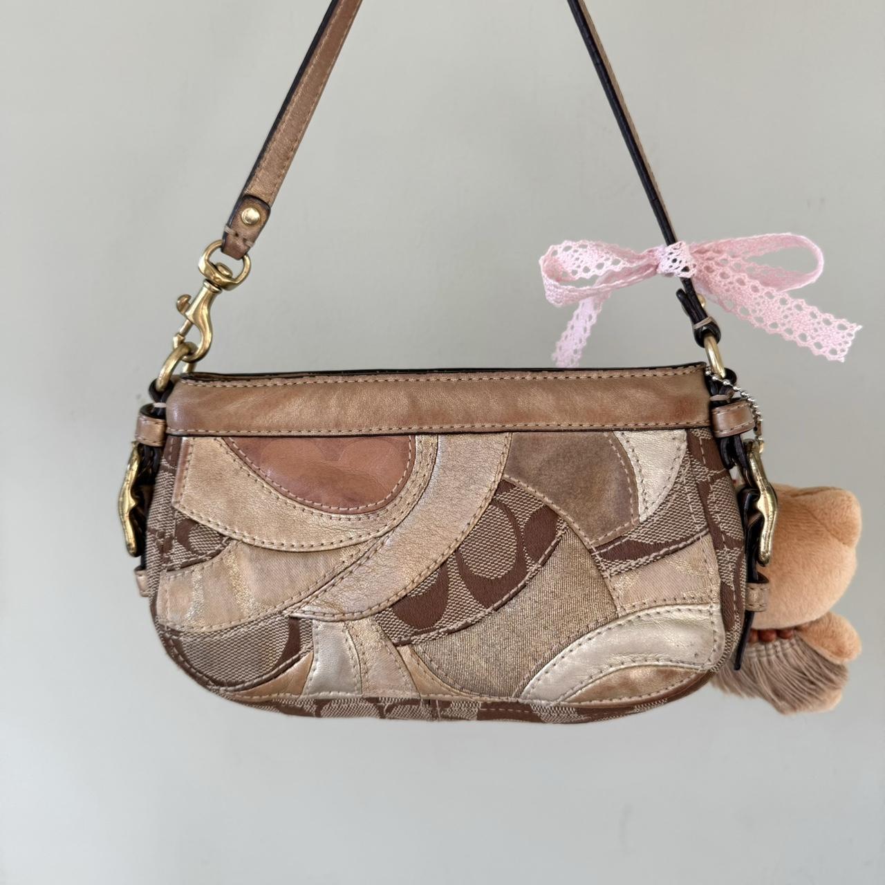 Vintage Y2K Coach gold metallic mini patchwork bag!