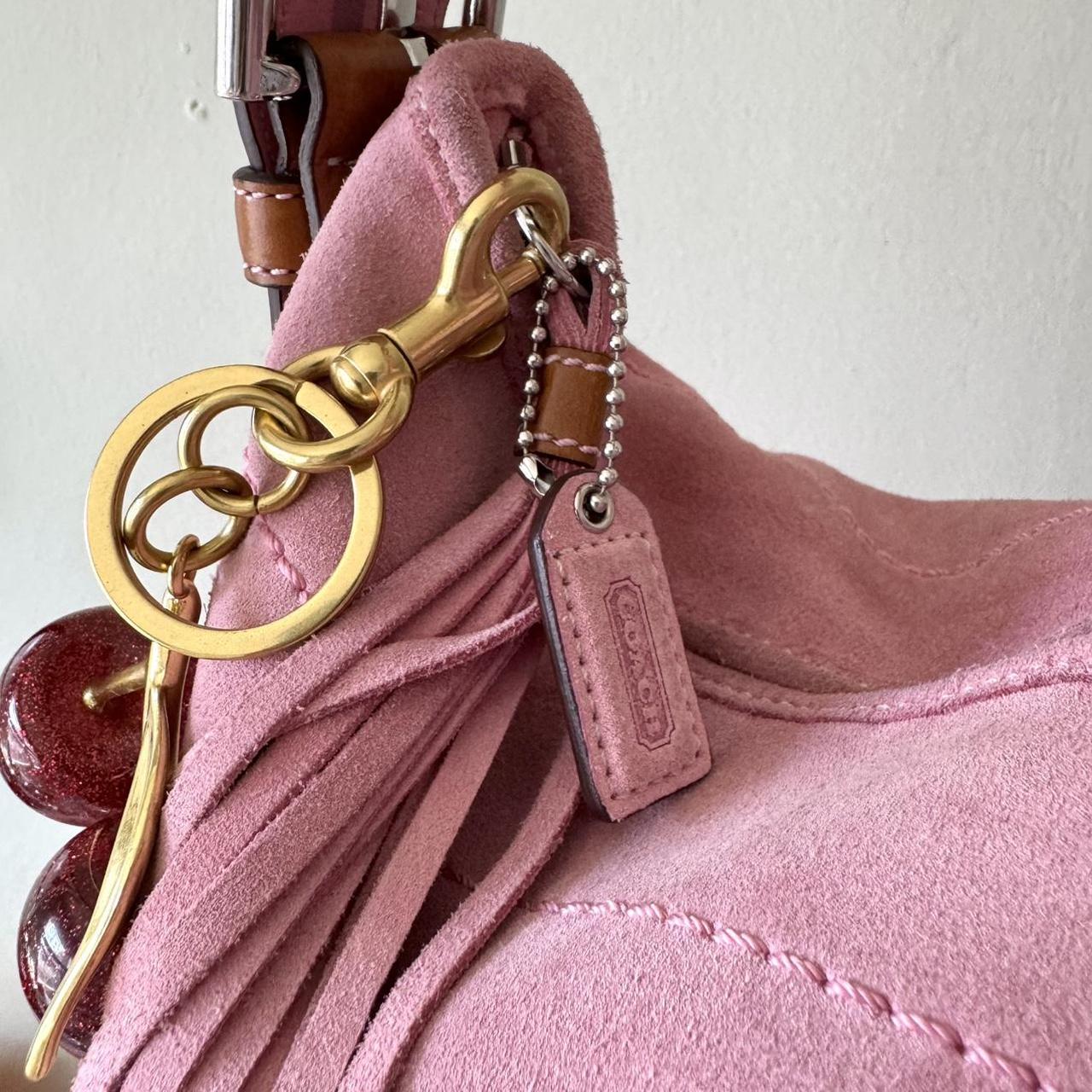 Vintage Y2K Coach pink suede hobo bag!