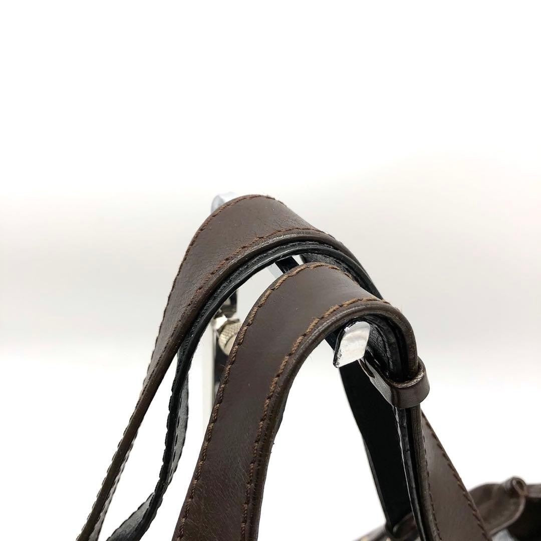 CHLOE Kerala Leather Brown Handbag Tote Bag Horse Charm Used