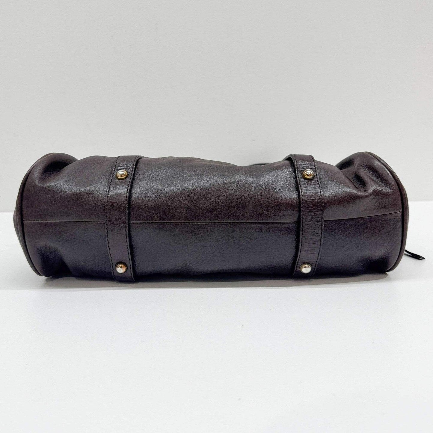 MIU MIU Vitello Dark Brown Leather Two Way Bag