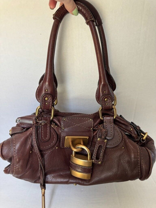 Chloe paddington bag dark brown burgundy color vintage version awesome