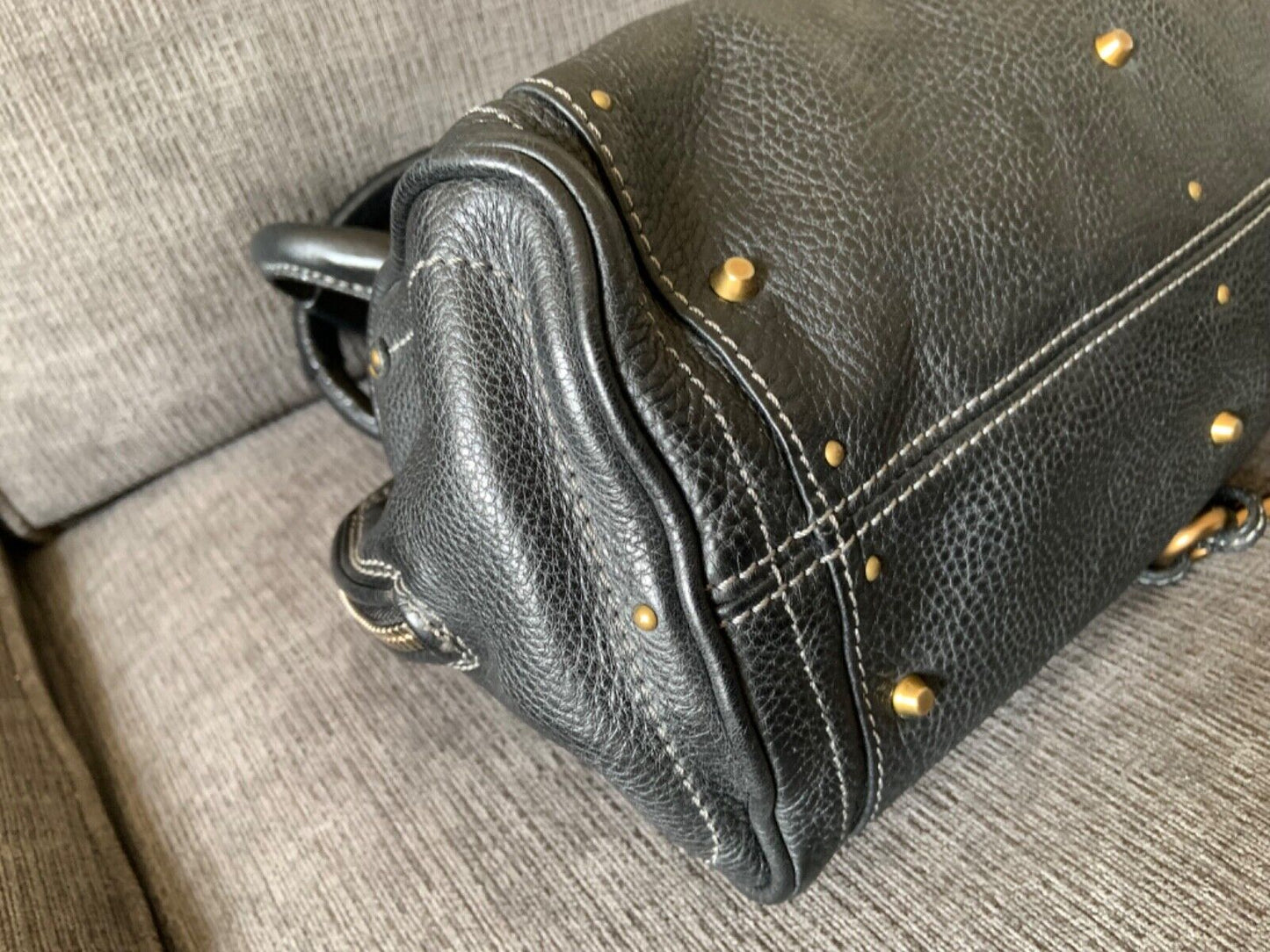 Chloe paddington black leather east west shoulder hobo bag lock key