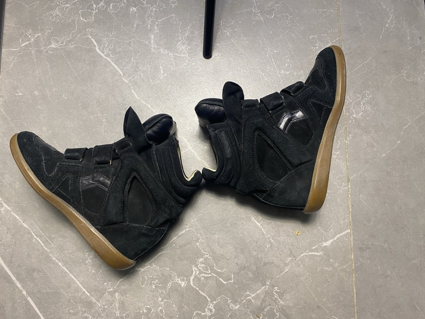 ISABEL MARANT LADIES BECKETT LEATHER SUEDE WEDGE SNEAKERS TRAINERS HIDDEN Sz 39