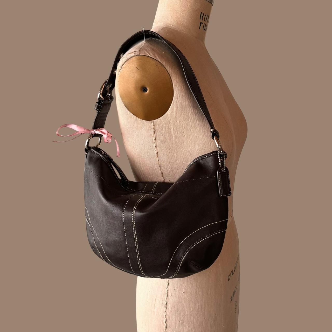 Vintage Y2K Coach brown leather hobo bag!