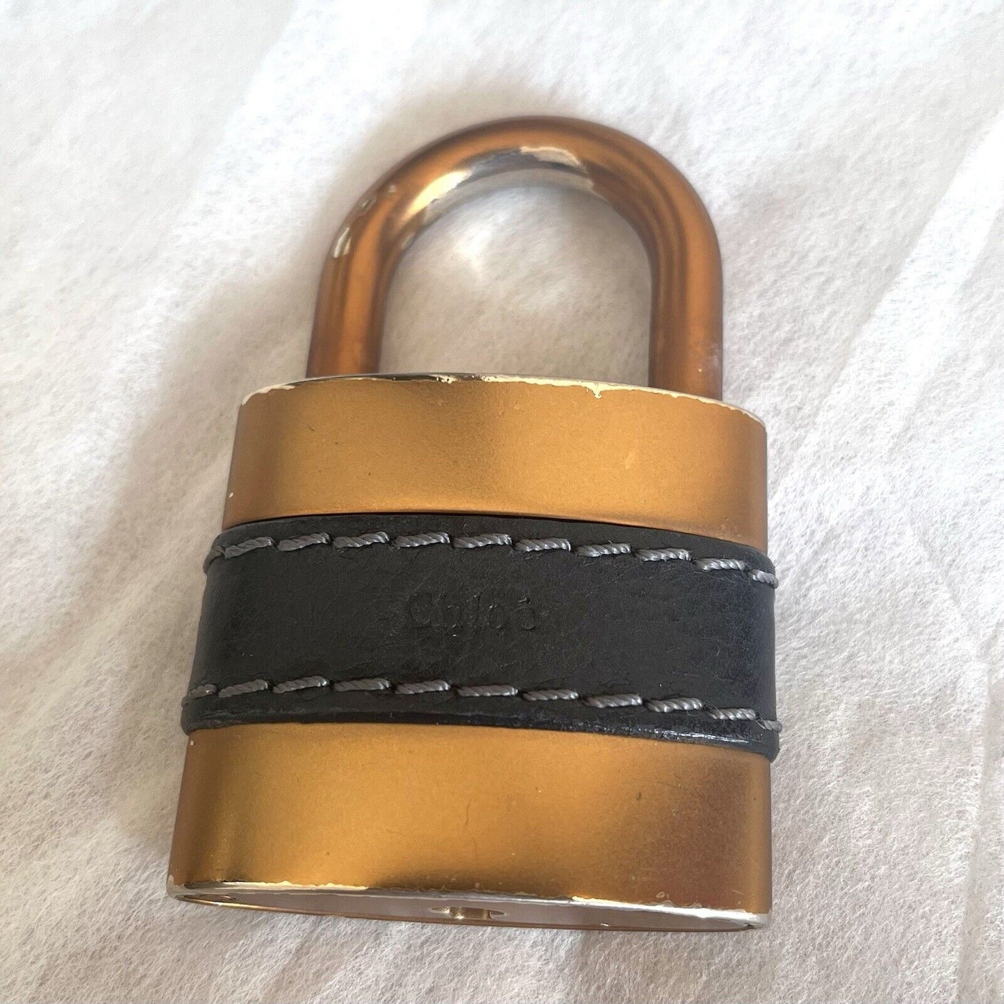 Chloe paddington leather hand bag black leather medium padlock key free shipping